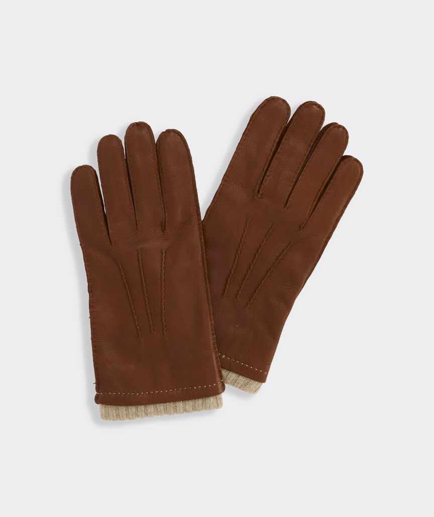 Cashmere Lined E-Tip Leather Gloves