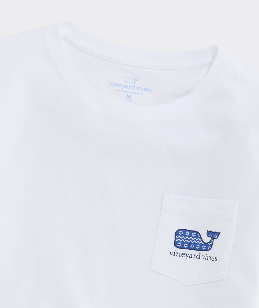 Girls' 2026 Hanukkah Whale Long-Sleeve Pocket Tee