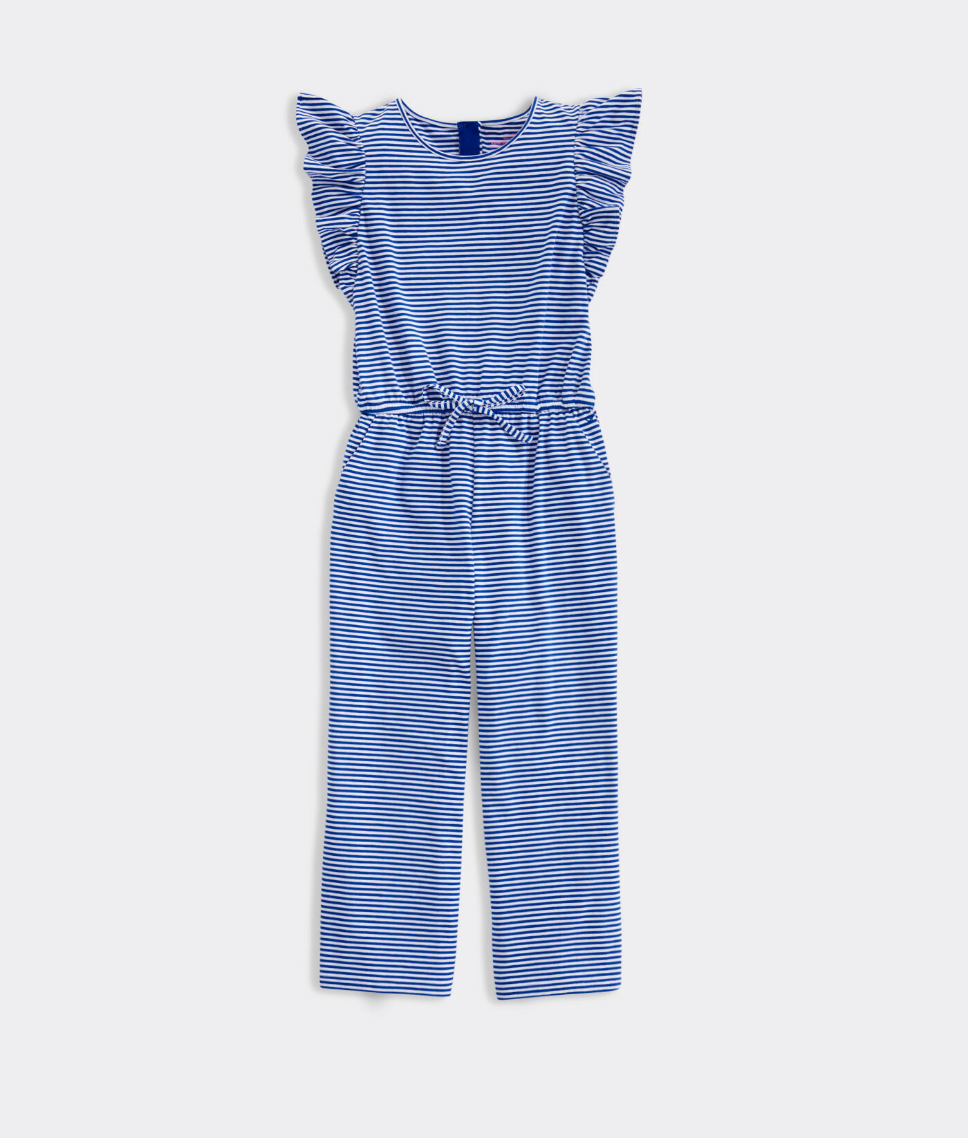 Natilene Girls Striped V Neck Sleeveless With Ruffles Jumpsuit main image 1