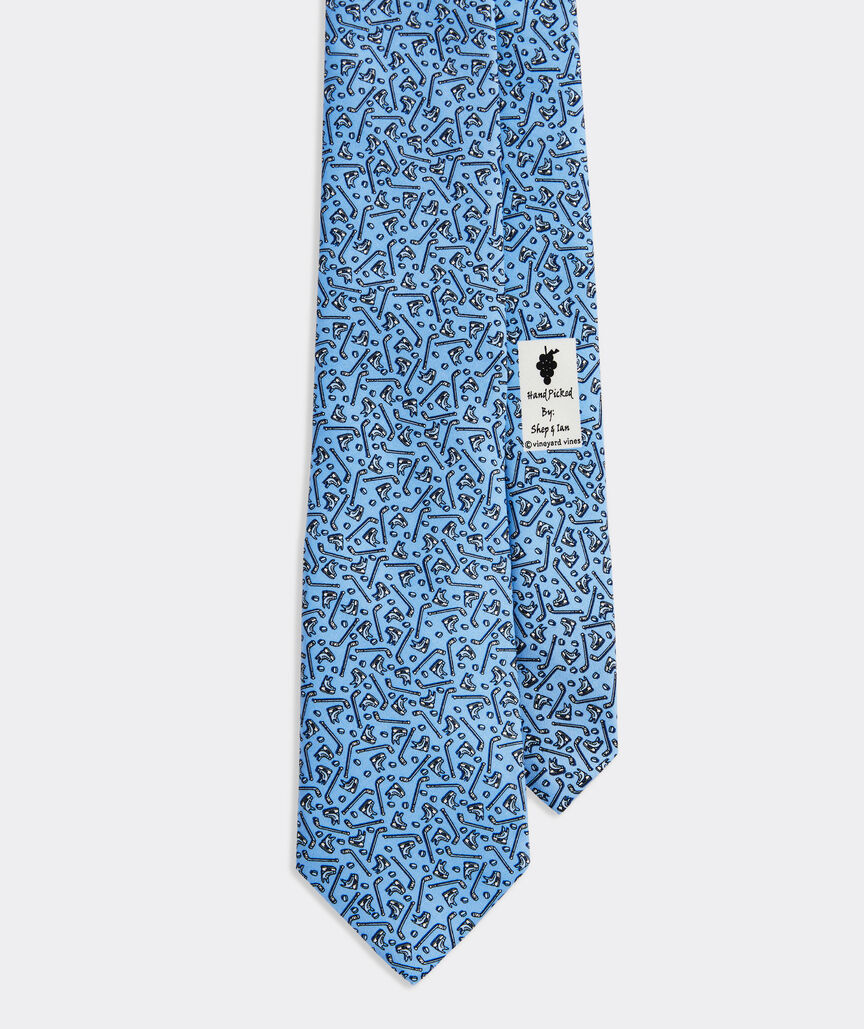 Scattered Hockey Gear Printed Tie