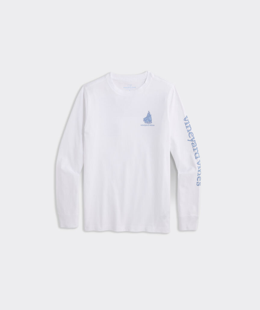 Boys' Hockey Skates Logo Box Long-Sleeve Tee