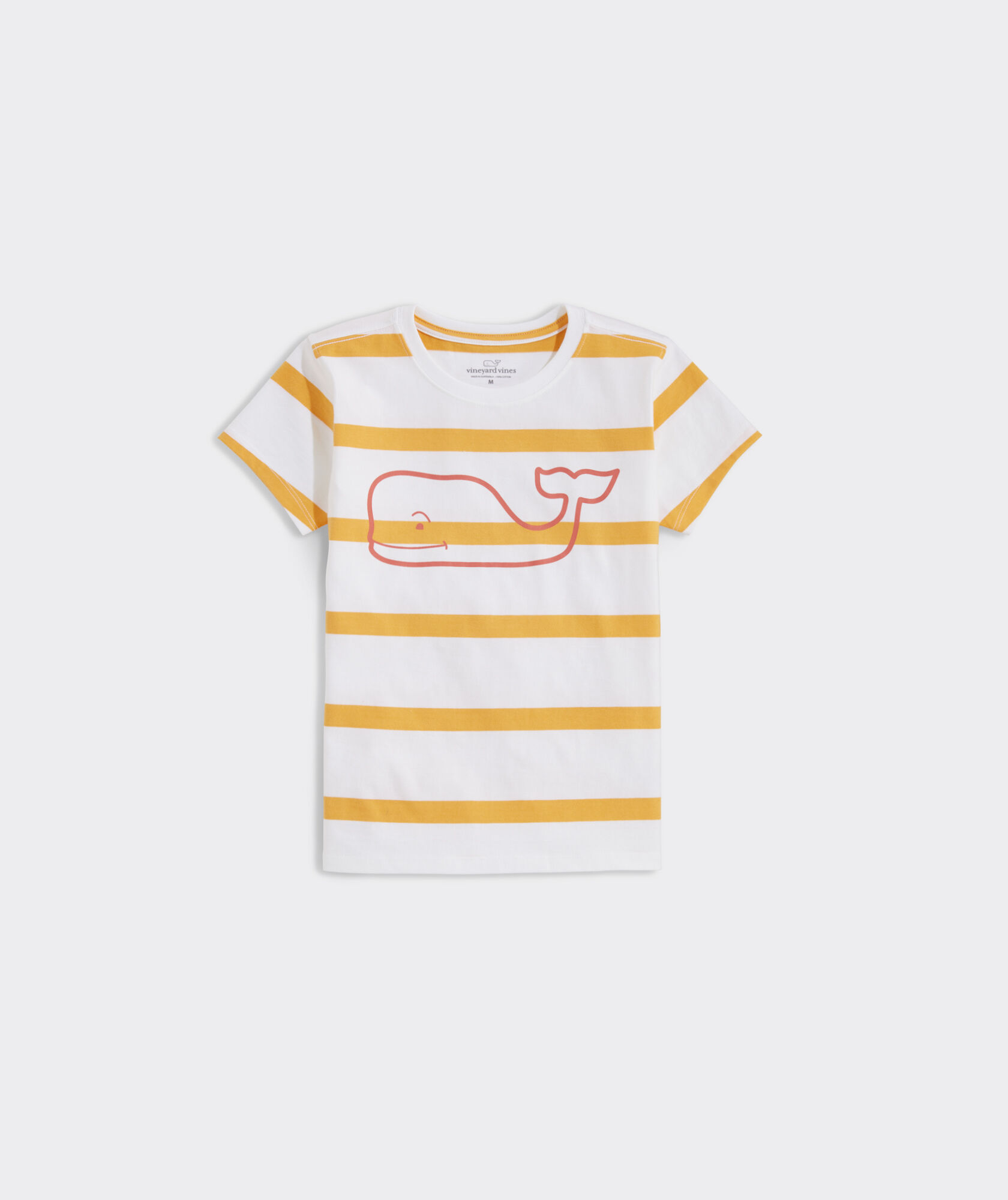Girls' Striped Whale Outline Short-Sleeve Tee