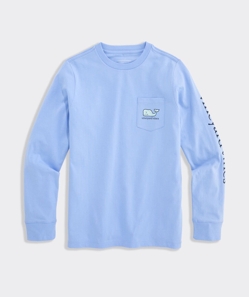 OUTLET Girls' Unicorn & Rainbows Whale Long-Sleeve Pocket Tee