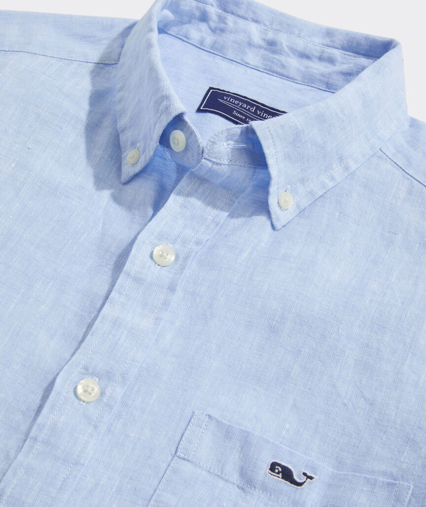 Linen Short-Sleeve Solid Shirt