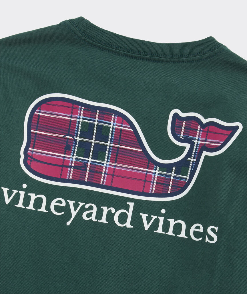 Boys' Holiday Plaid Whale Long-Sleeve Pocket Tee