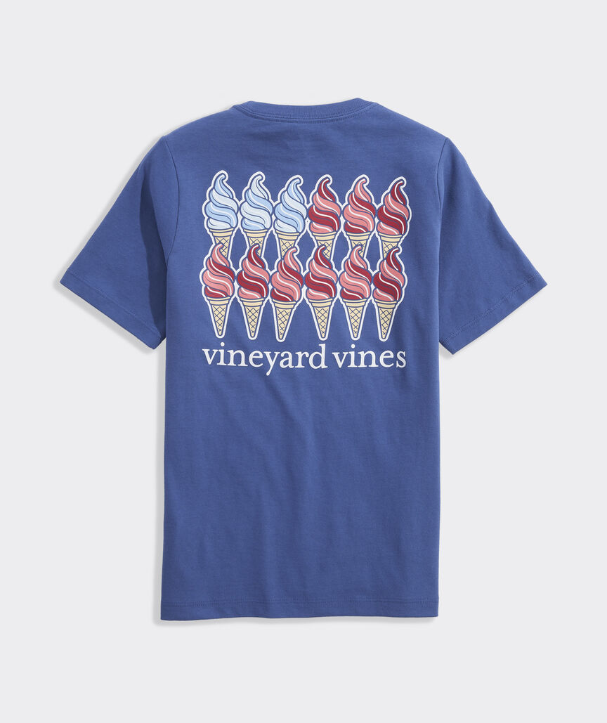 Boys' Ice Cream Cone US Flag Short-Sleeve Pocket Tee