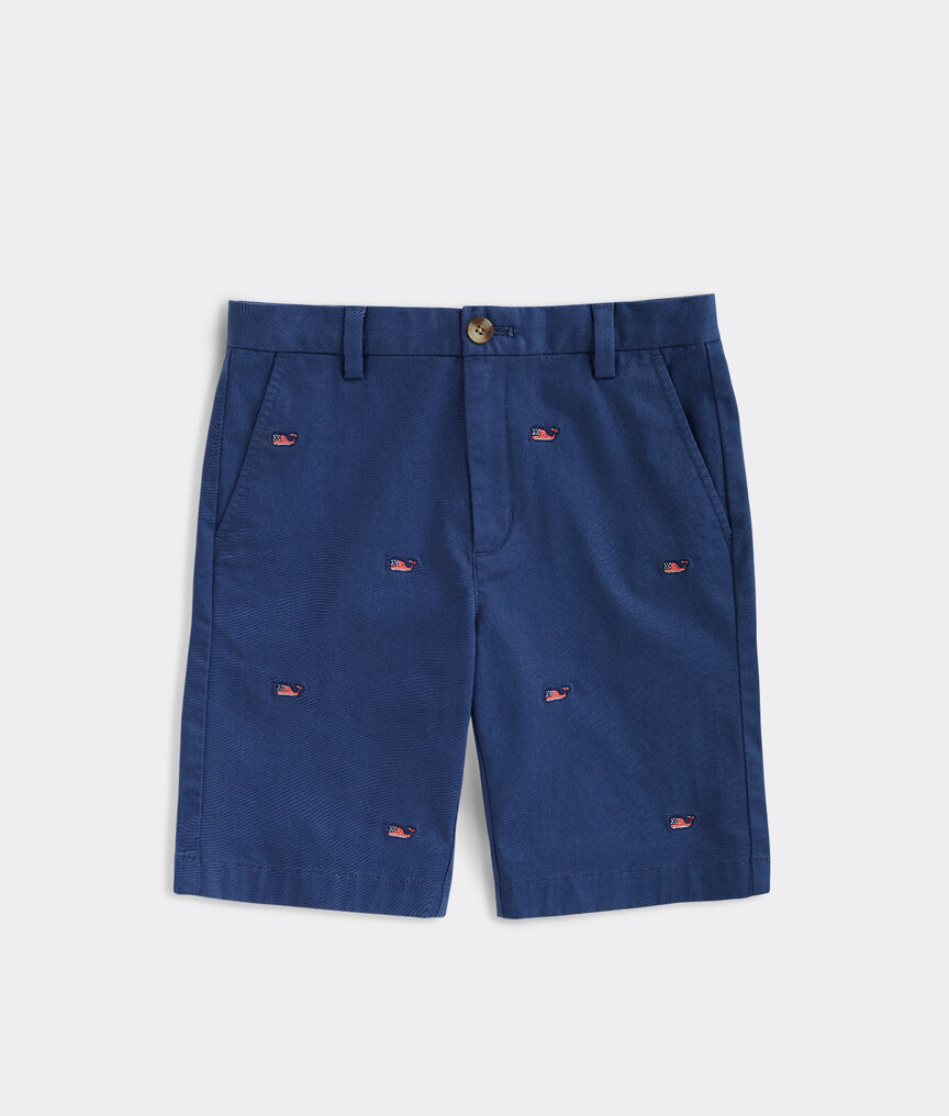Boys' USA Whale Embroidered Breaker Shorts
