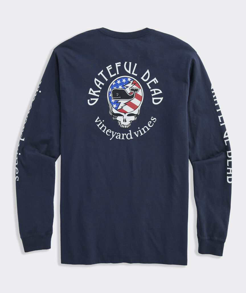 Grateful Dead x vineyard vines USA Stealie Long-Sleeve Pocket Tee