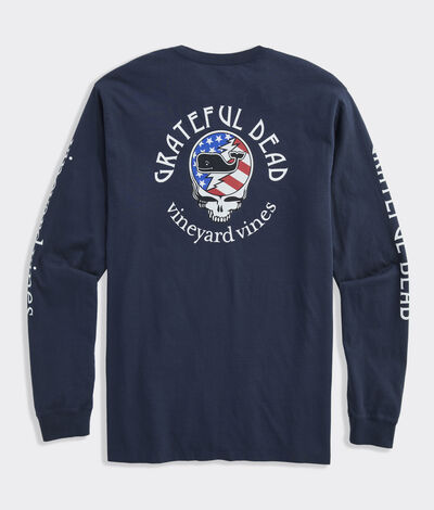 Grateful Dead x vineyard vines USA Stealie Long-Sleeve Pocket Tee (Blue Blazer) (Size: M)