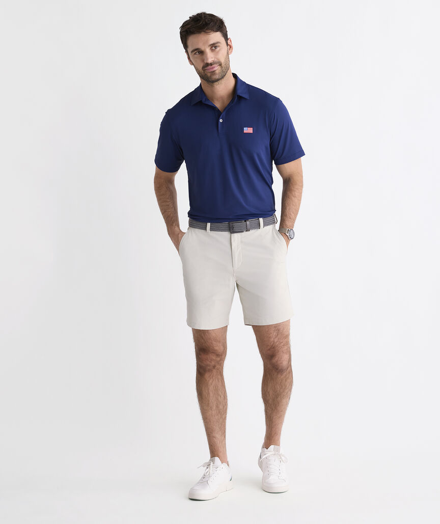 Performance American Flag Solid Sankaty Polo