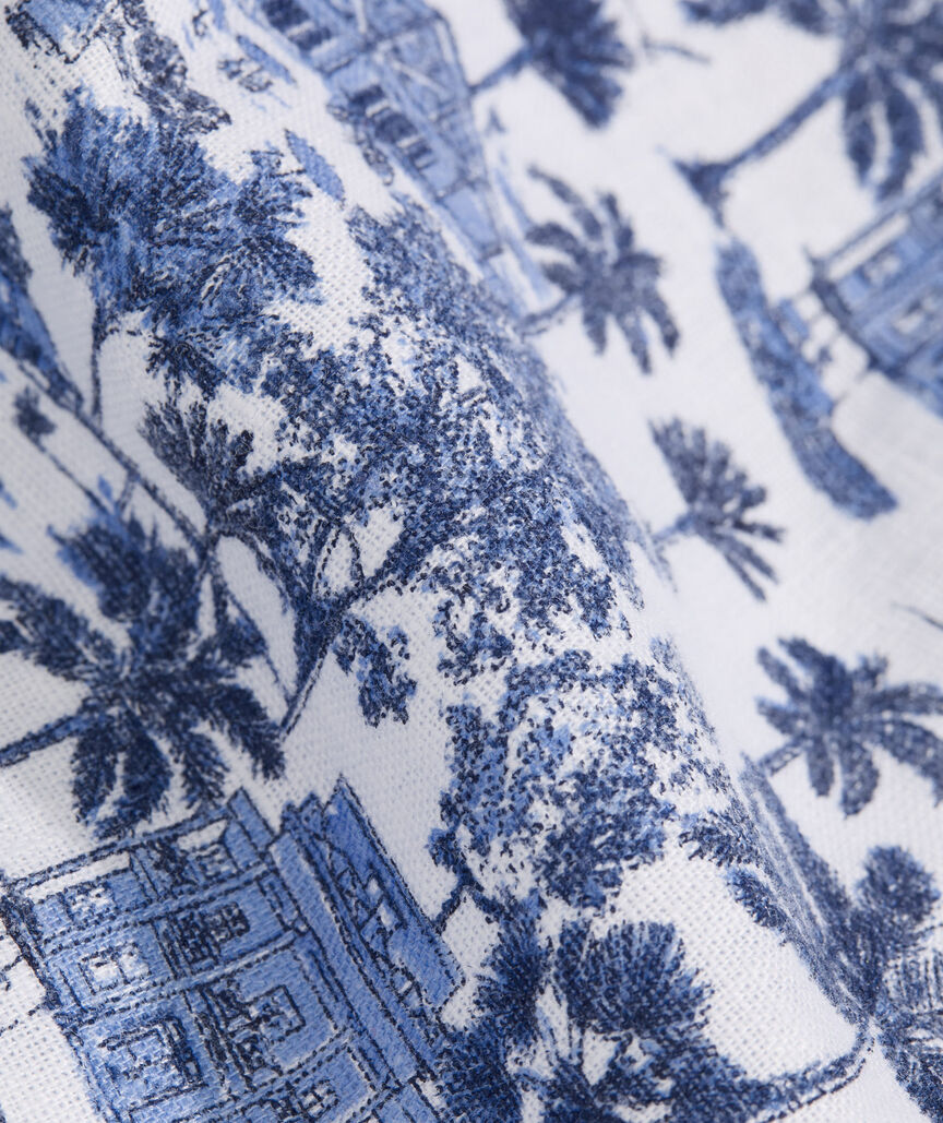 Gasparilla Scene Linen Blend Short-Sleeve Shirt