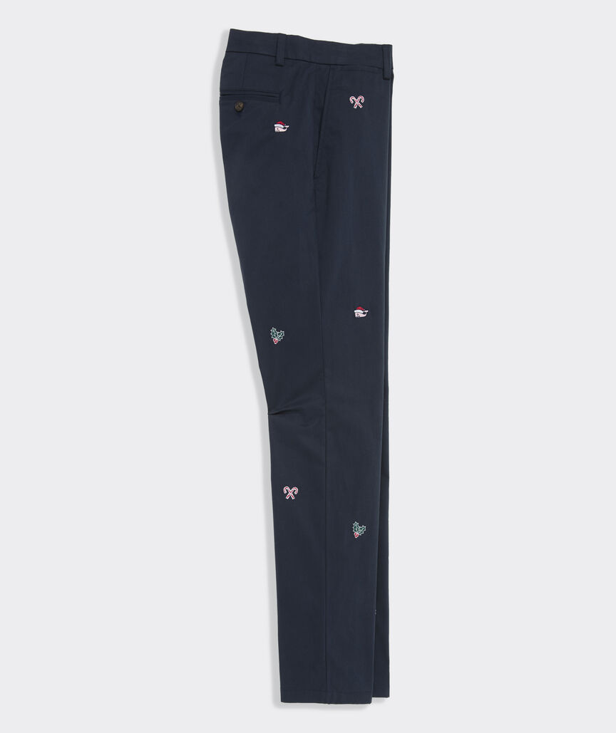 Holly Jolly Embroidered Breaker Pants