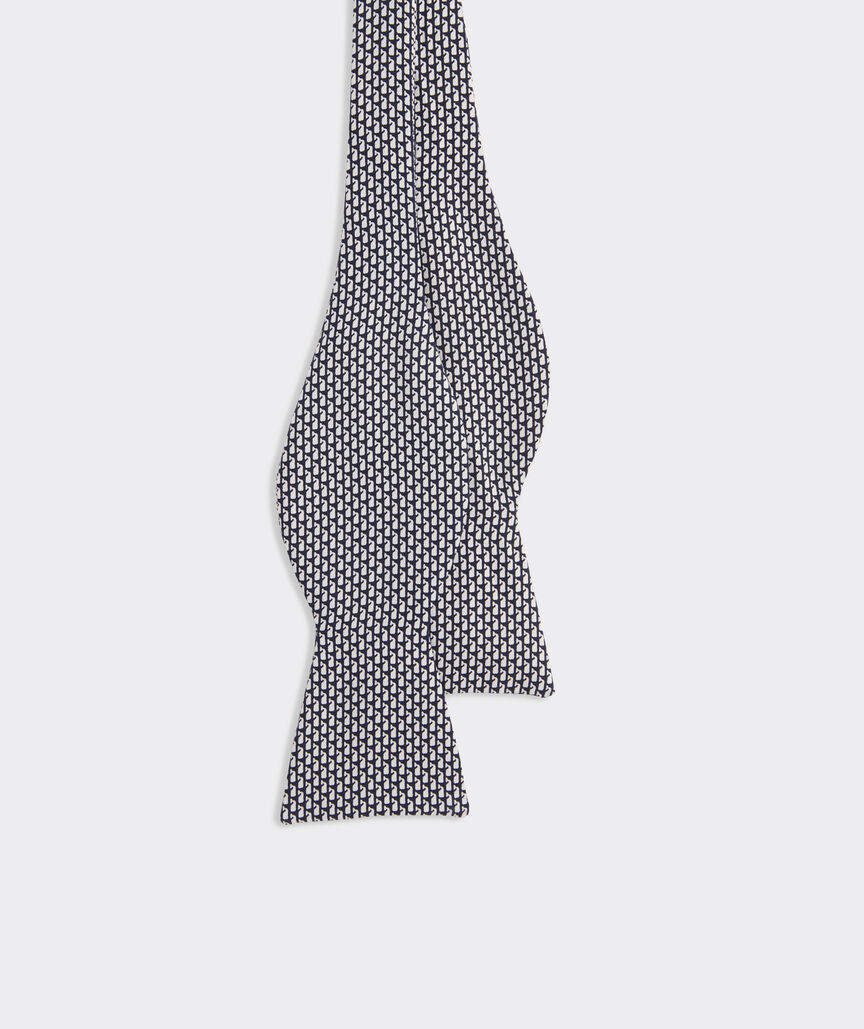 Micro Whales Silk Bow Tie