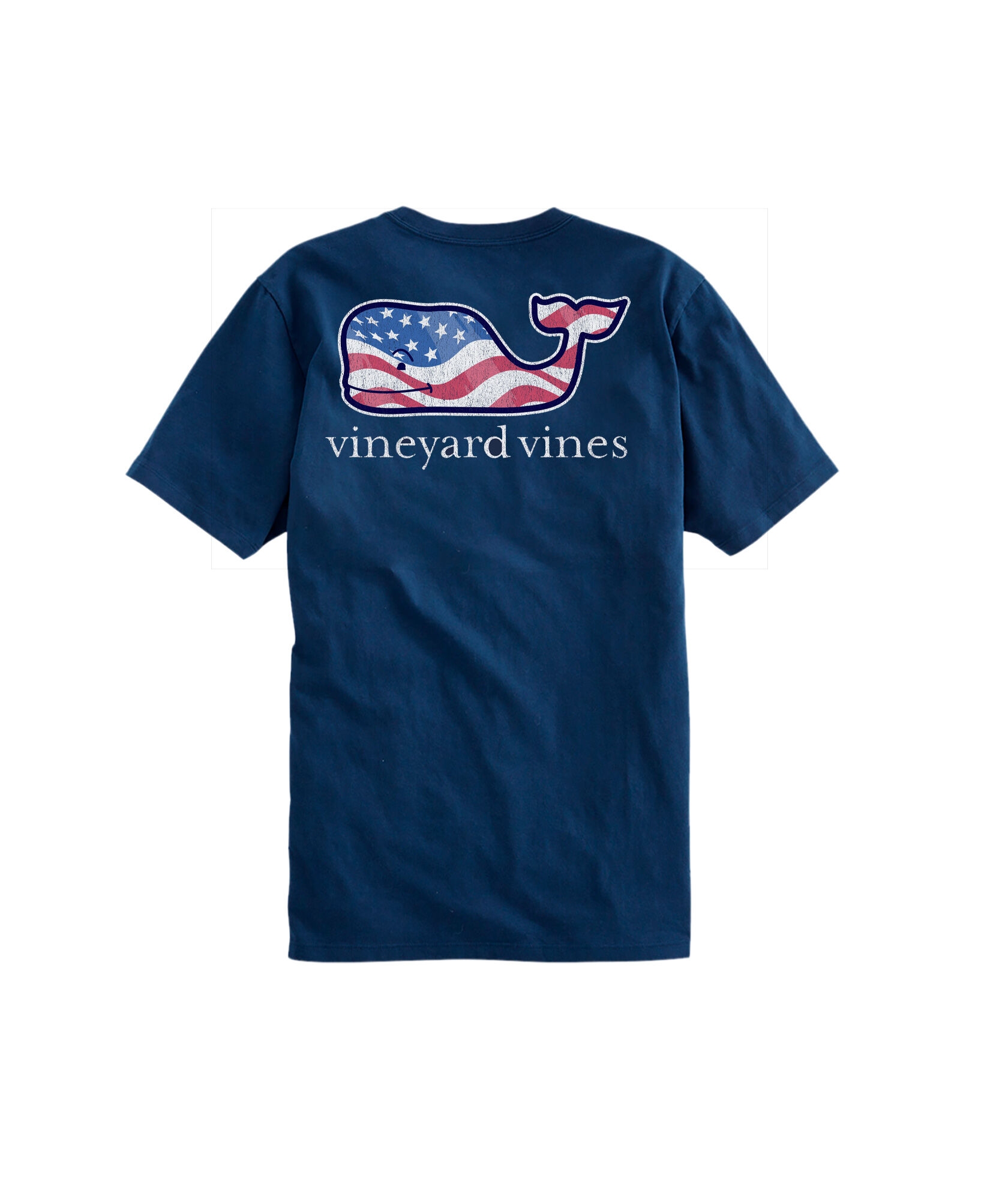 OUTLET Women's Waving Flag Whale Short-Sleeve Pocket Tee