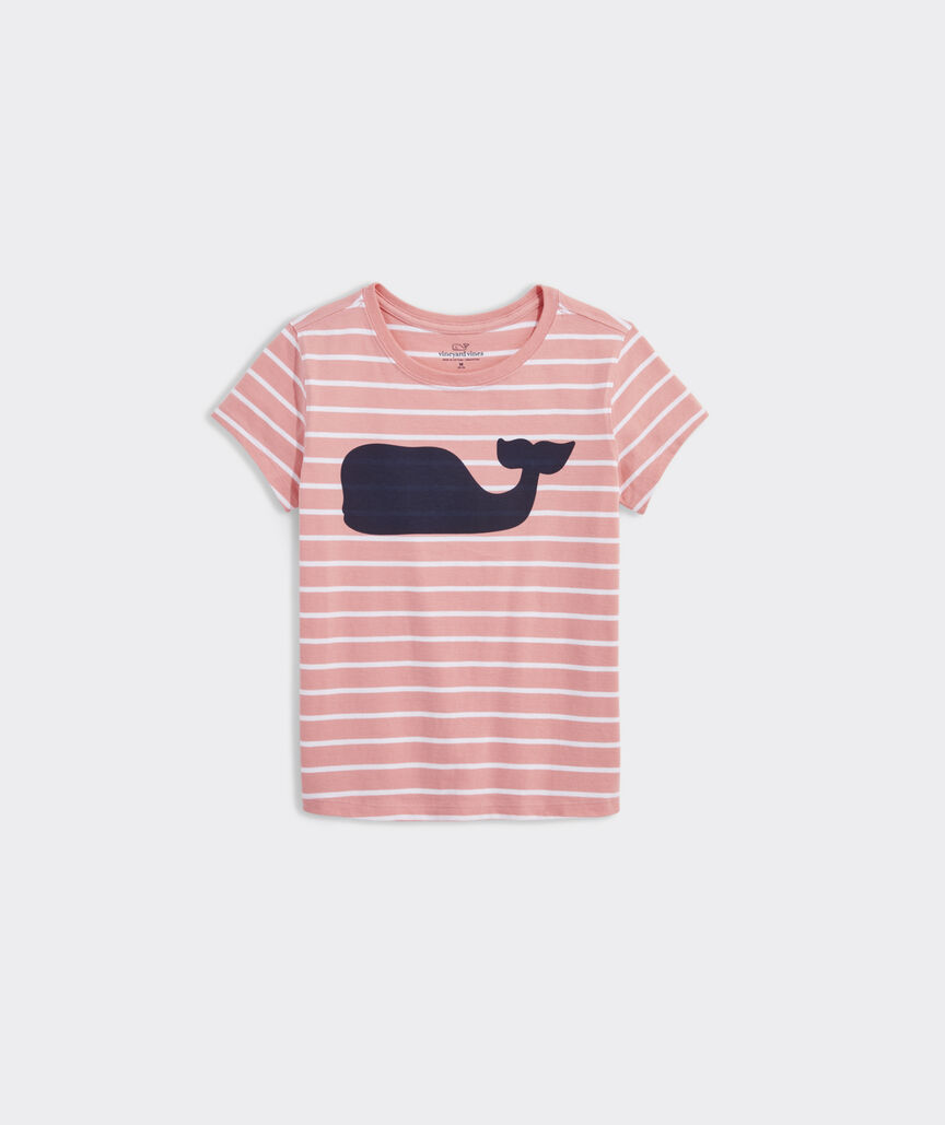 Girls' Striped Whale Short-Sleeve Tee