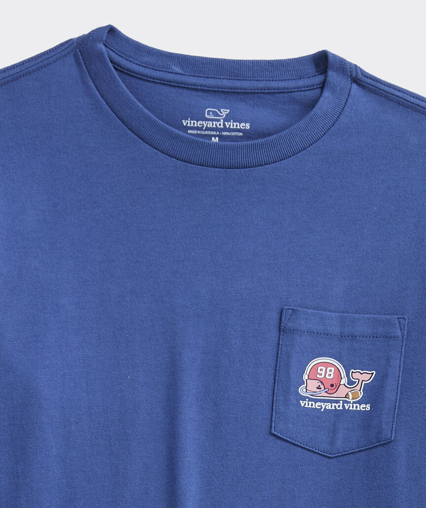 Boys' Football Whale Long-Sleeve Pocket Tee