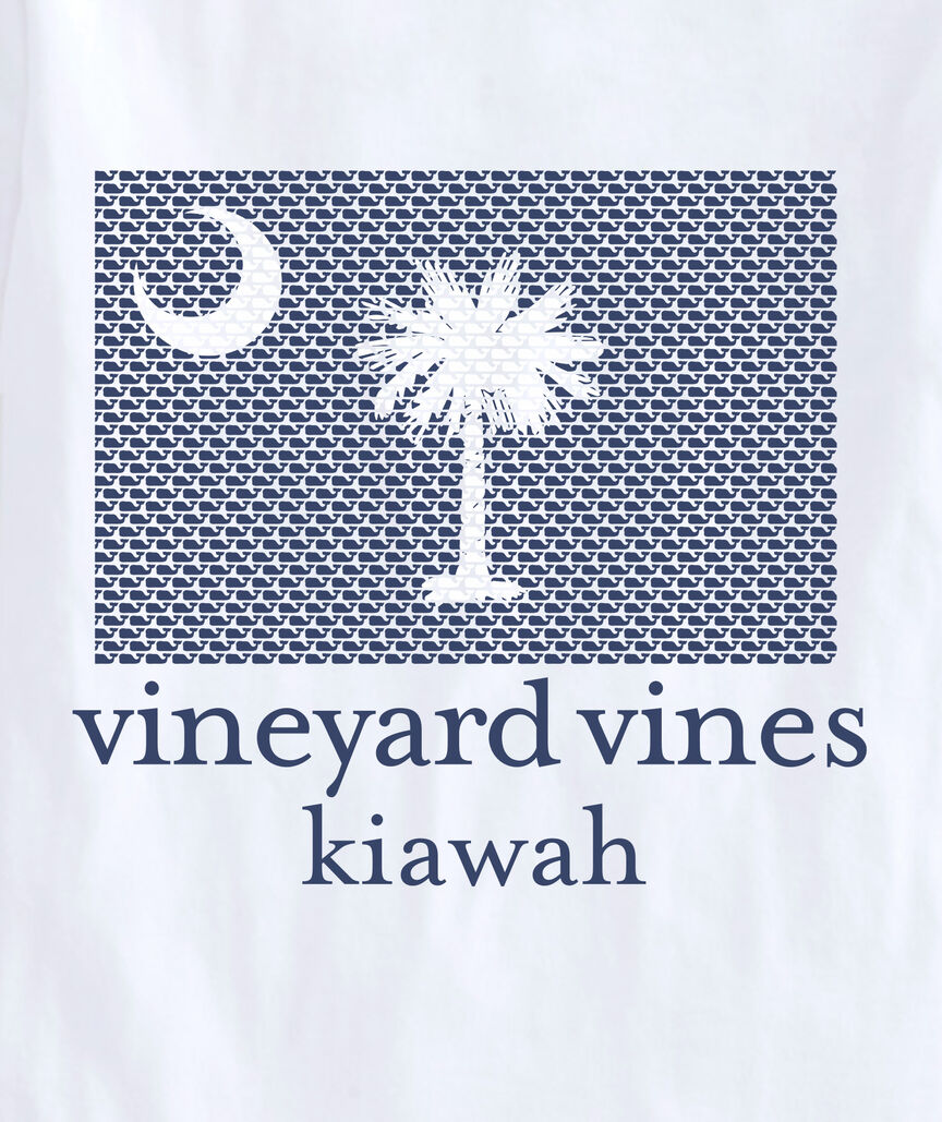 OUTLET Kiawah SC Flag Palm & Crescent Short-Sleeve Pocket Tee