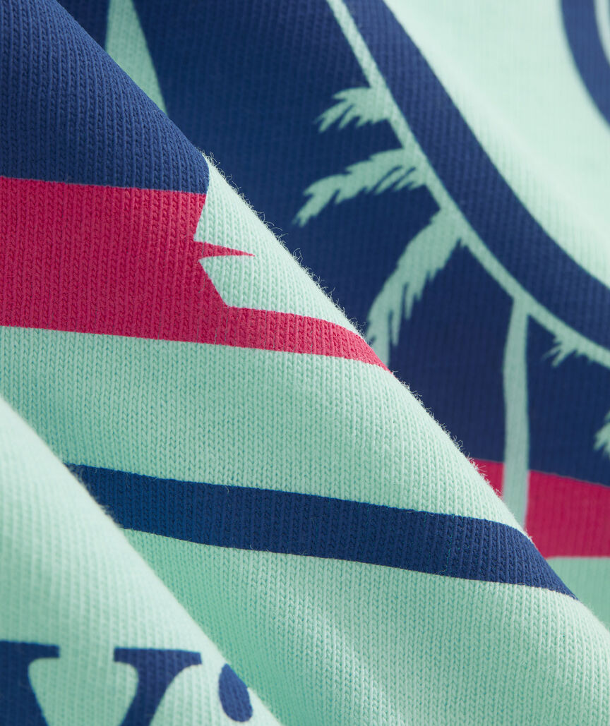 Palm Tree Boat Scenic Whale Short-Sleeve Pocket Tee