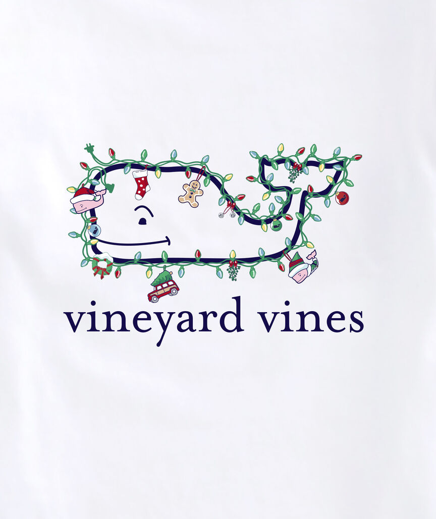 OUTLET Kids' Holiday Whales & Lights Whale Long-Sleeve Pocket Tee