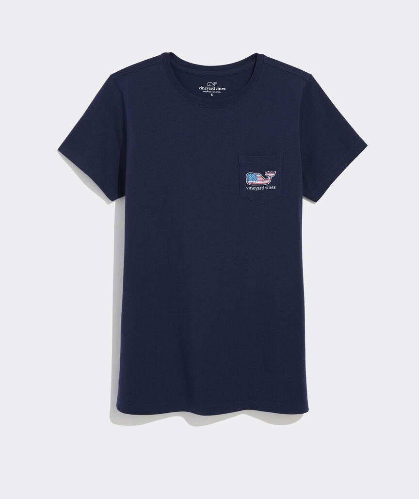 Women's Flag Whale Short-Sleeve Pocket Tee
