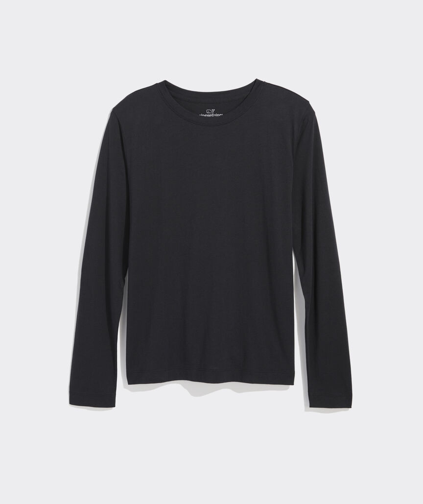 Pima Cotton Long-Sleeve Crewneck Tee