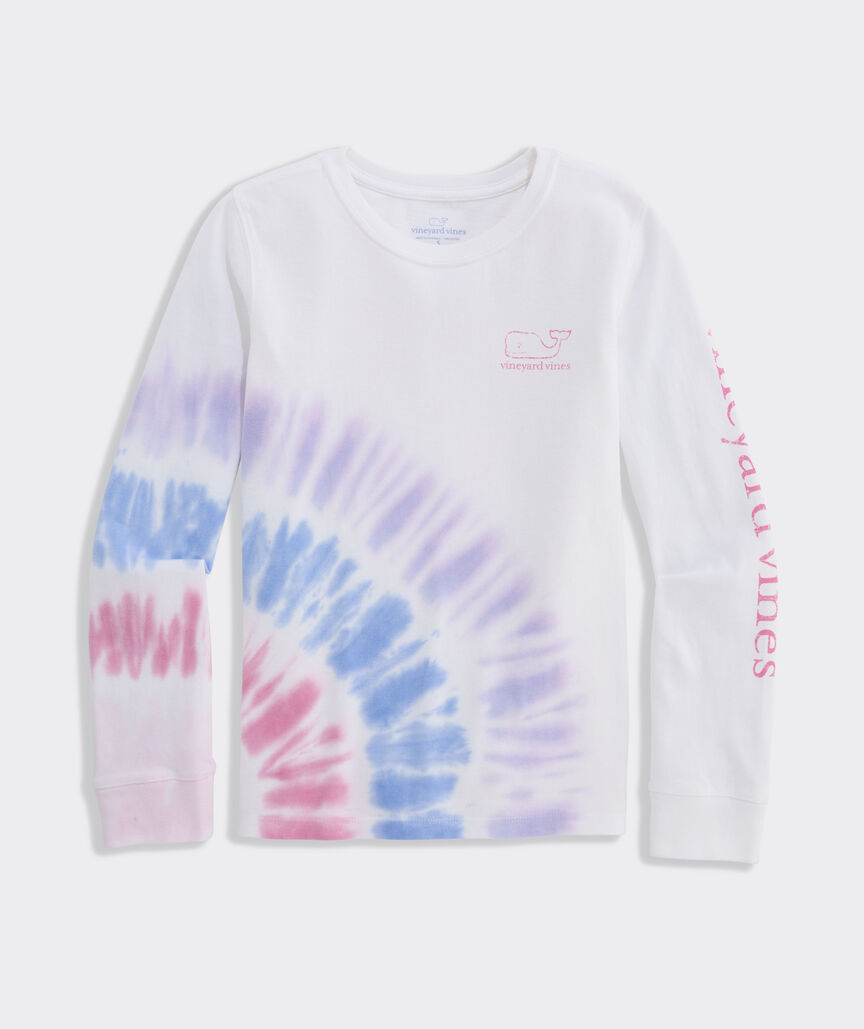 Girls' Tie-Dye Whale Long-Sleeve Pocket Tee