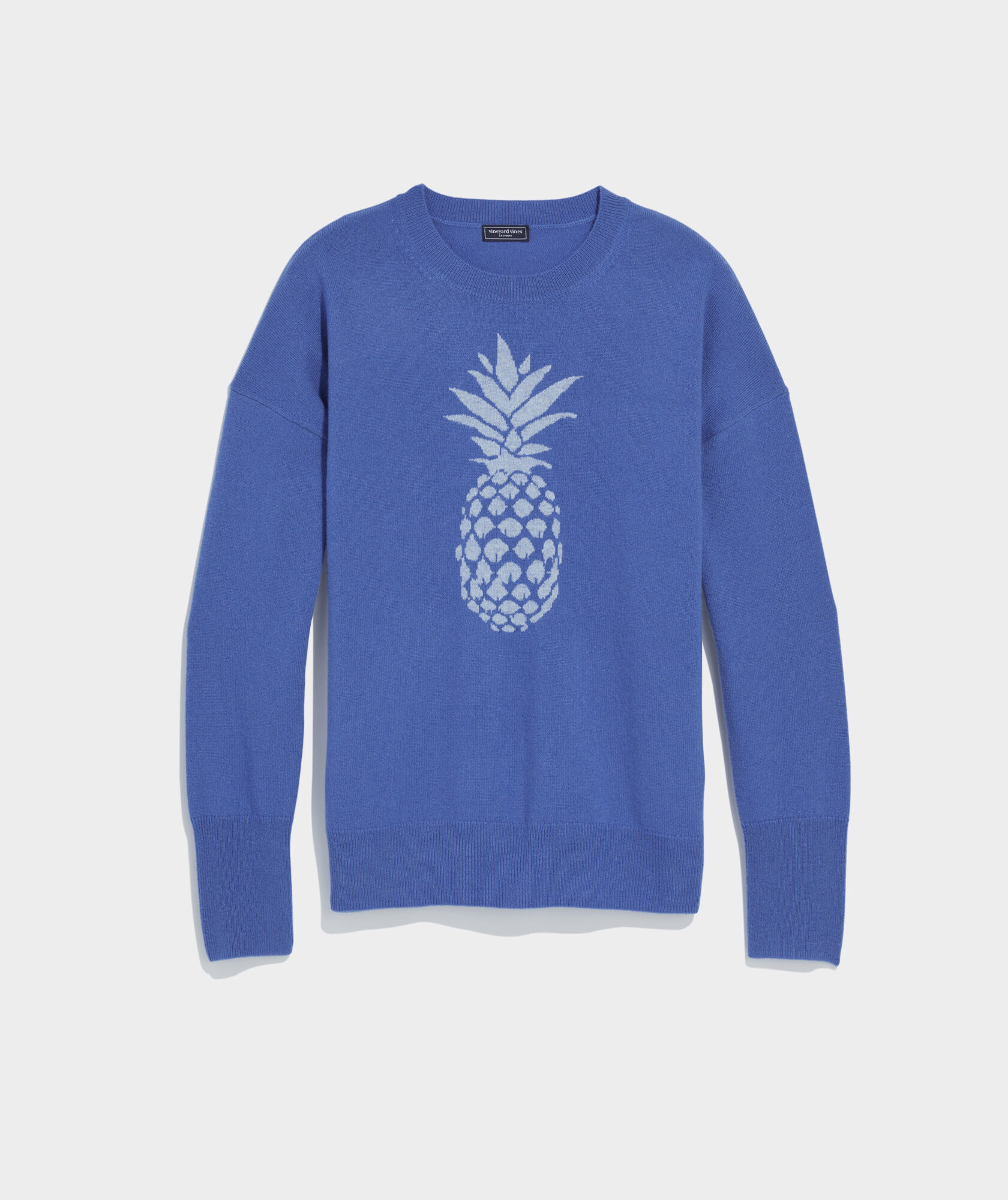 Womens Pineapple Intarsia Crewneck Sweater