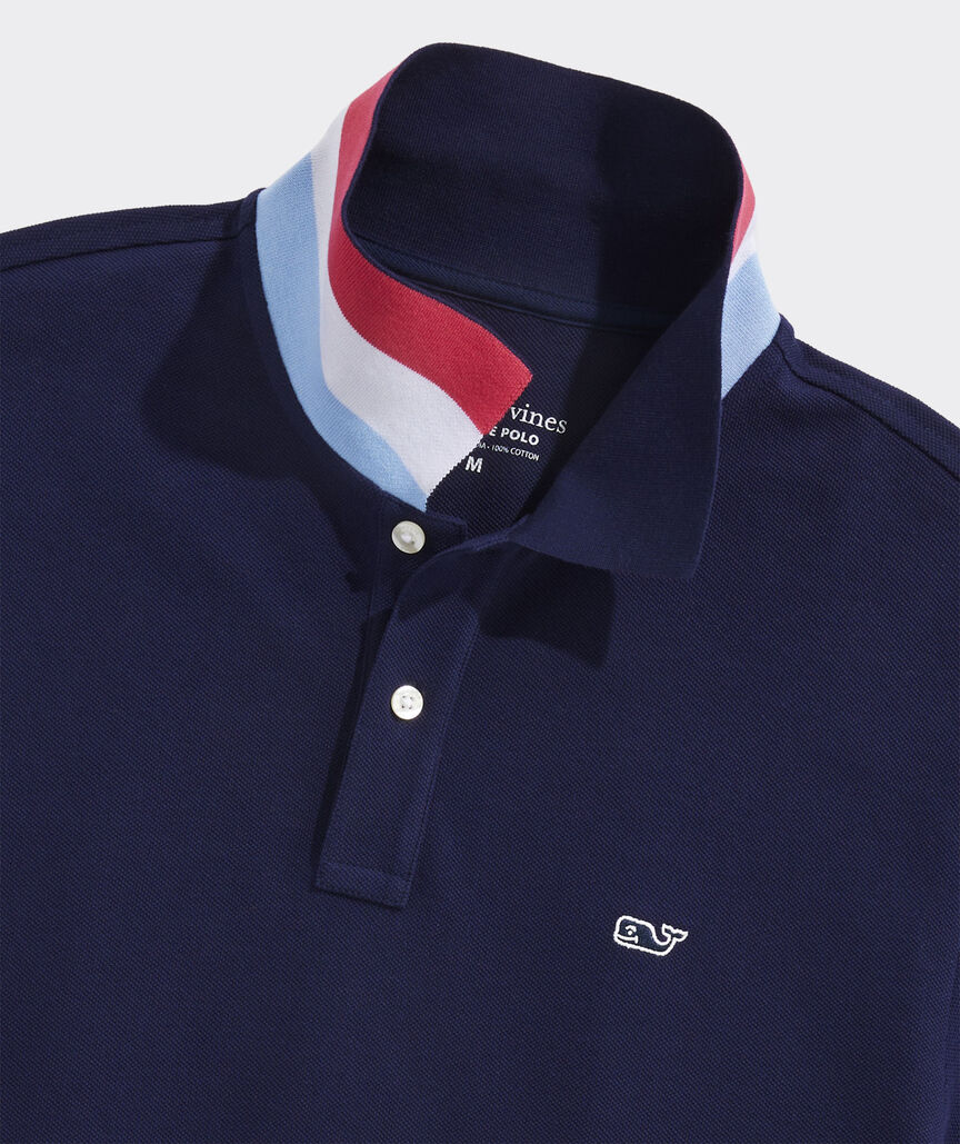Pique Polo Stripe Collar main image 1