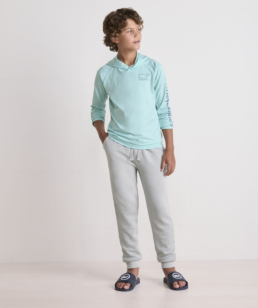 Boys' Performance Whale Outline Harbor Sun Hoodie Tee