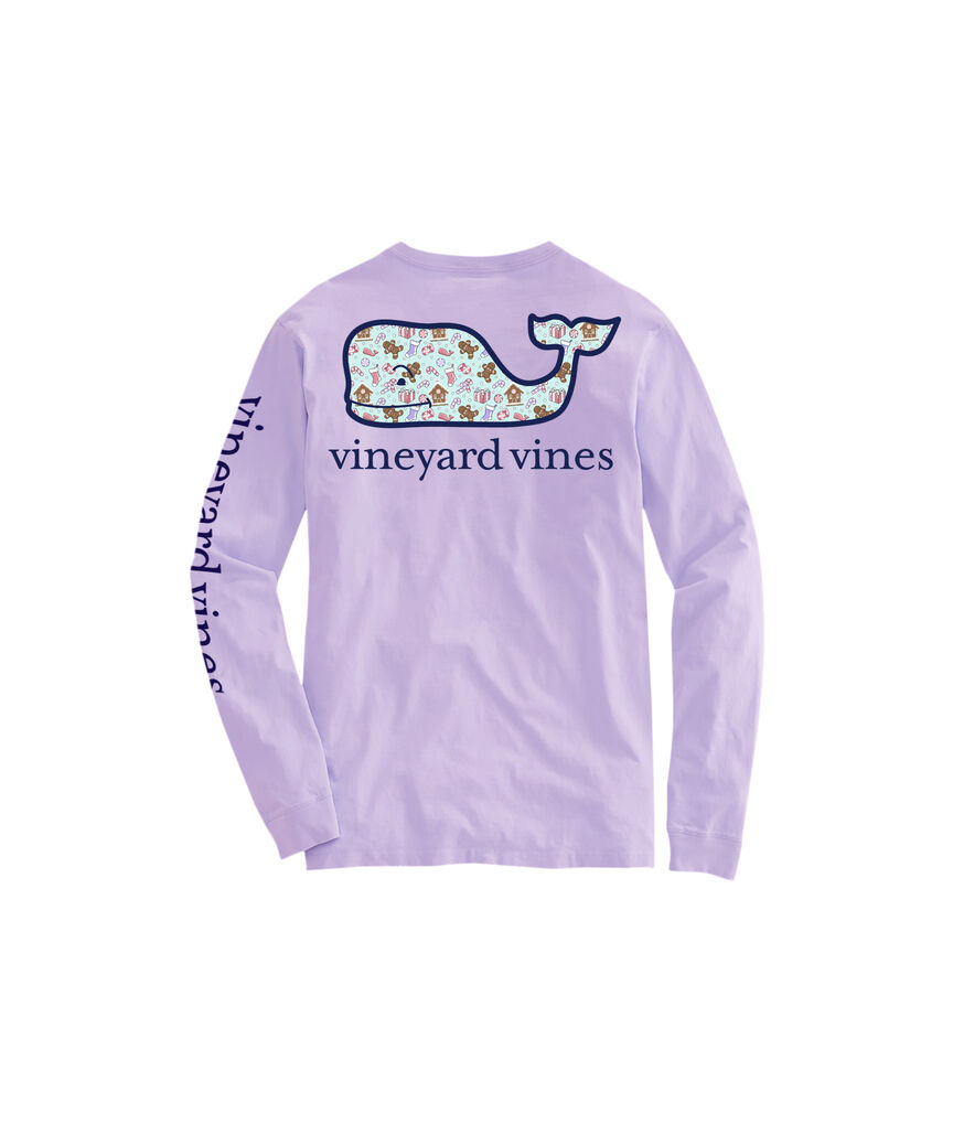 OUTLET Girls' Gingerbread Whale Long-Sleeve Pocket Tee