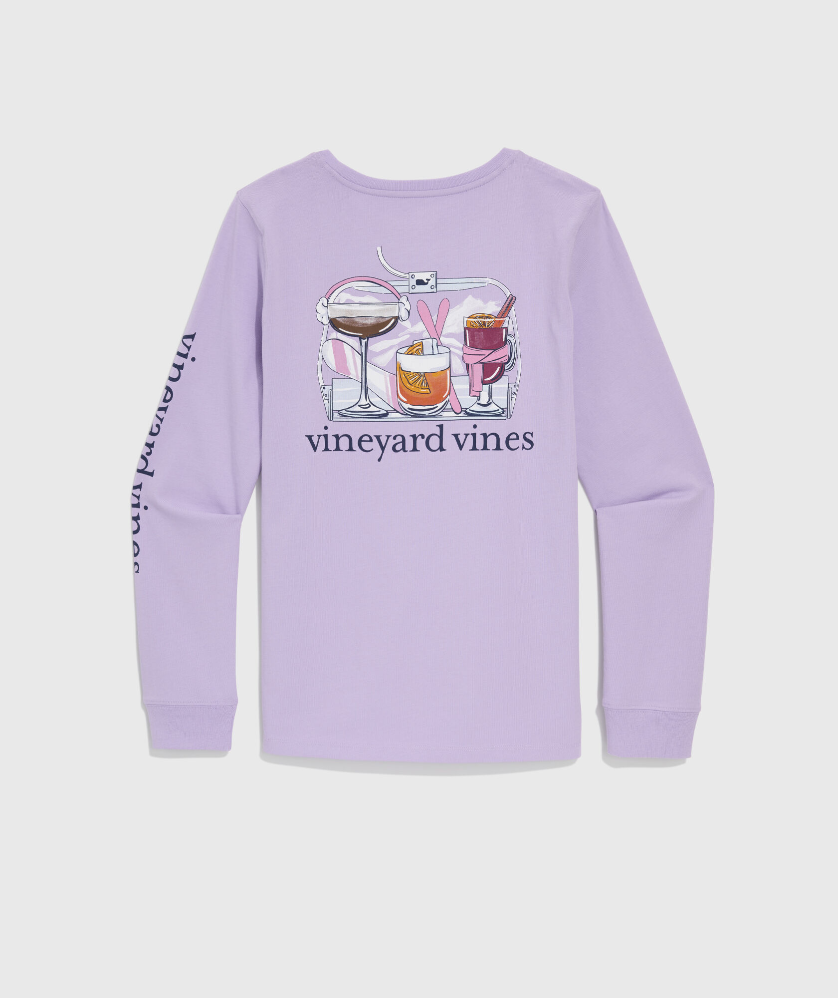 Women's Ski Lift Cocktails Long-Sleeve Pocket Tee