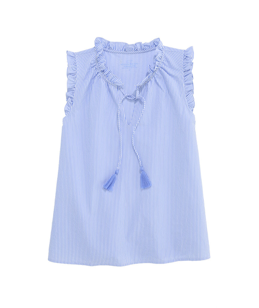 OUTLET Women's Stripe Harbor Ruffle Top