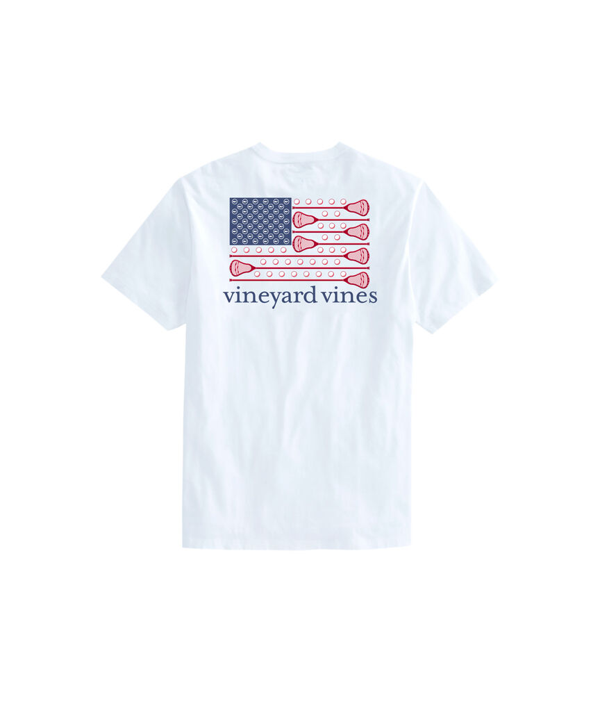 OUTLET USA Lacrosse Flag Short-Sleeve Pocket Tee