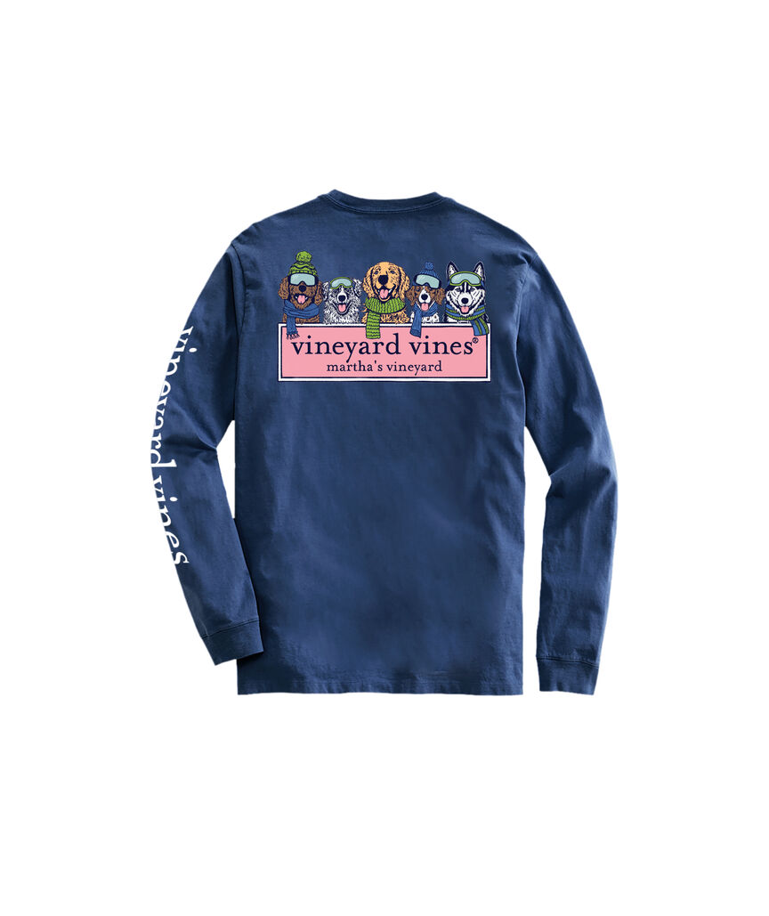 OUTLET Boys Winter Pups Logo Box Long-Sleeve Tee