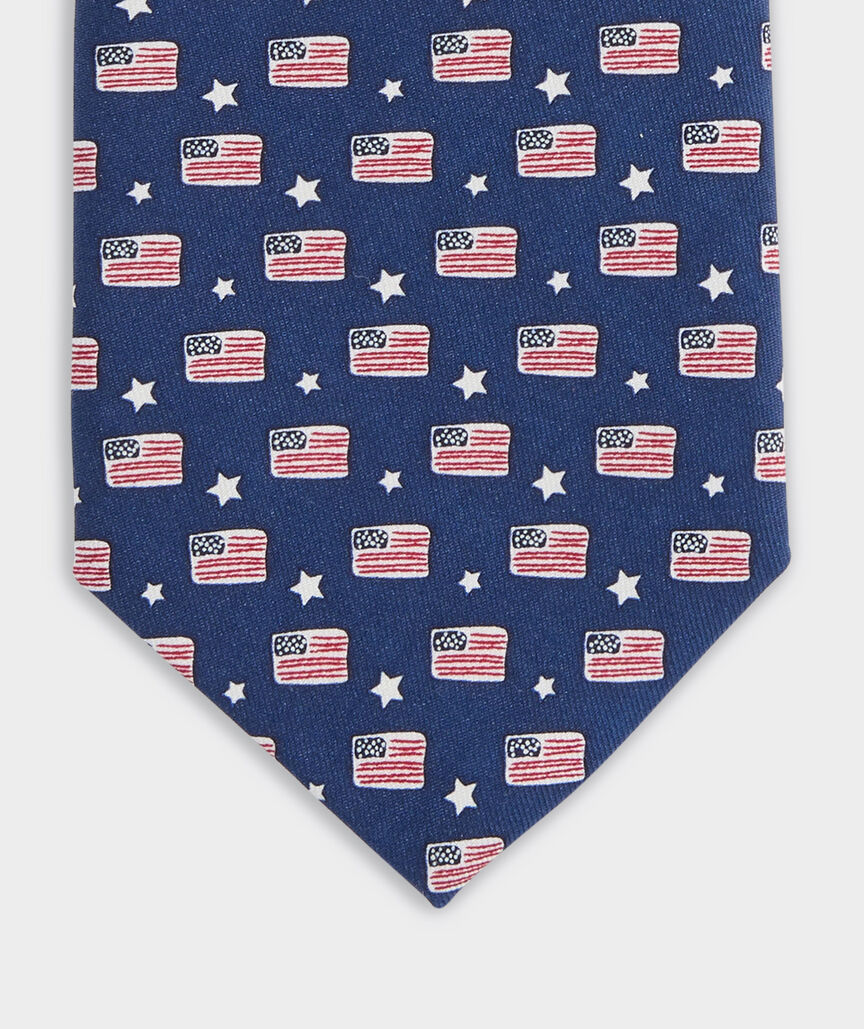 Flags & Stars Silk Tie