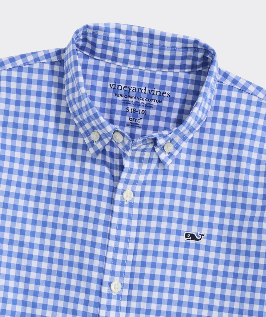 Boys' Performance Cotton Skysail Gingham Shirt