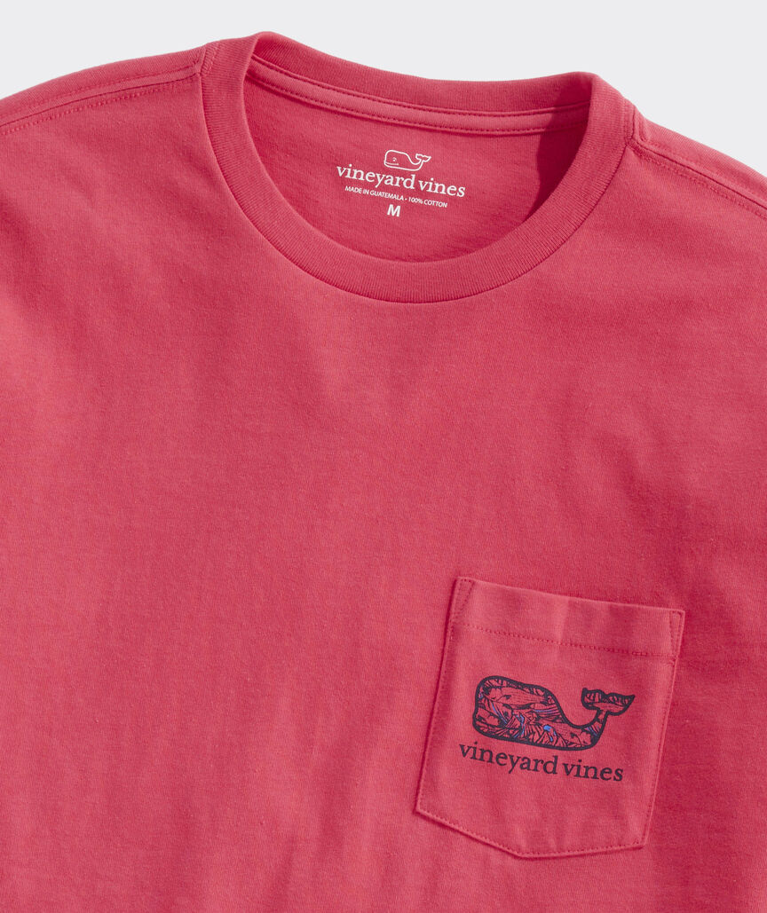 Big & Tall Men's Vineyard Vines Bass & Coral Fill Whale Pocket T-Shirt - Red - Size 1XL, Men's