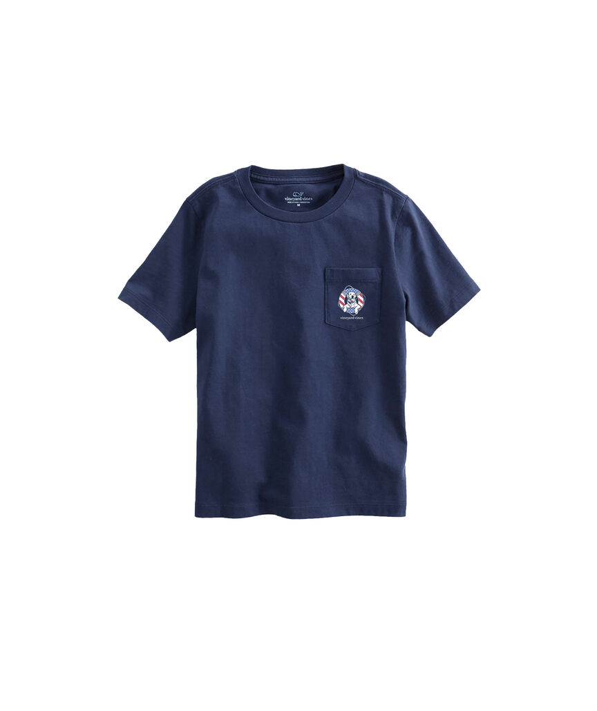 OUTLET Boys' USA Dog Life Ring Short-Sleeve Pocket Tee