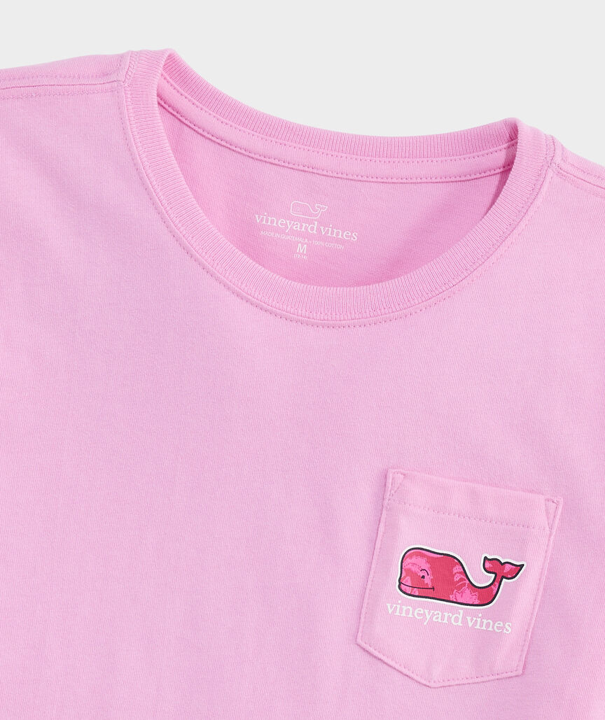 Girls' Pineapple Palm Stripe Whale Short-Sleeve Pocket Tee