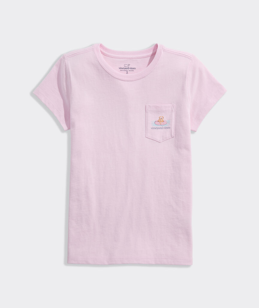 Girls' Pool Floatie Pup Short-Sleeve Pocket Tee