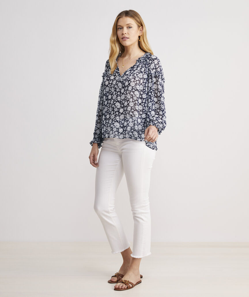 Shop Ivy League Floral Ruffle Popover at vineyard vines