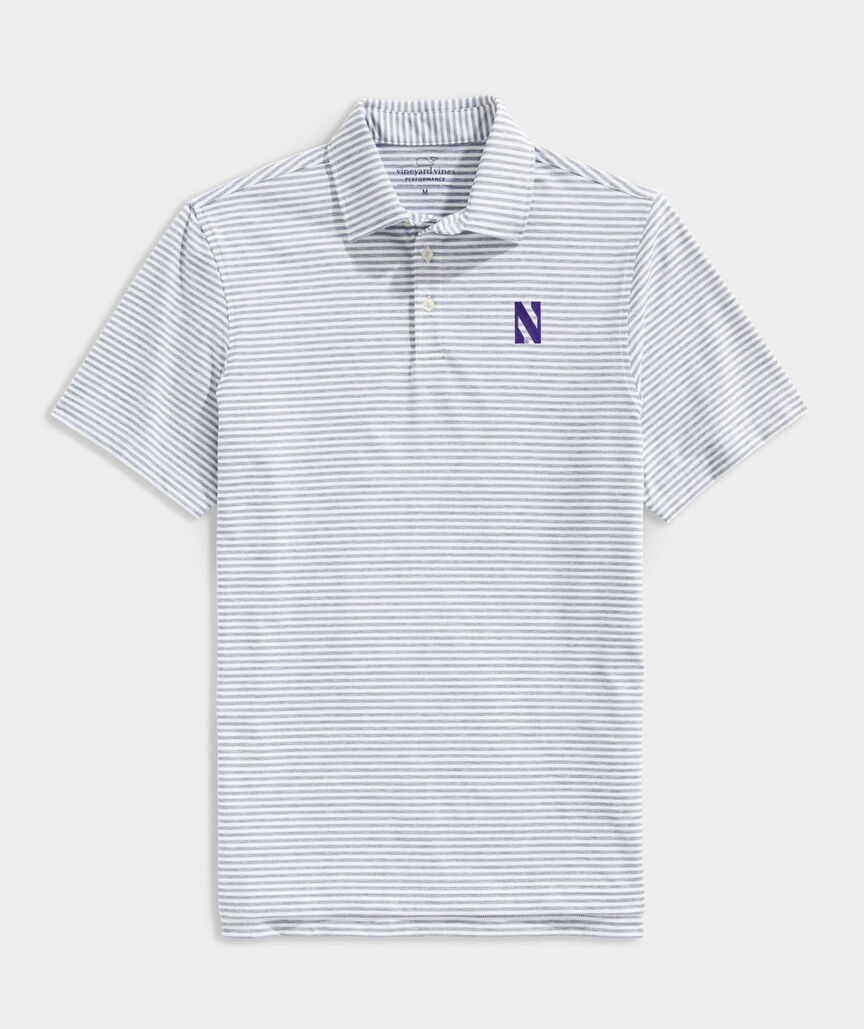 Northwestern University Performance Winstead Stripe Sankaty Polo