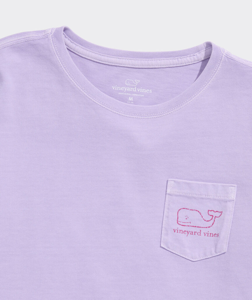 Girls’ Garment-Dyed Vintage Whale Short-Sleeve Pocket Tee
