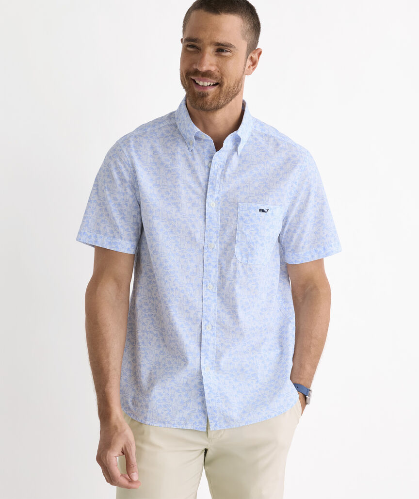 Kentucky Derby Medley Cotton Madras Short-Sleeve Shirt