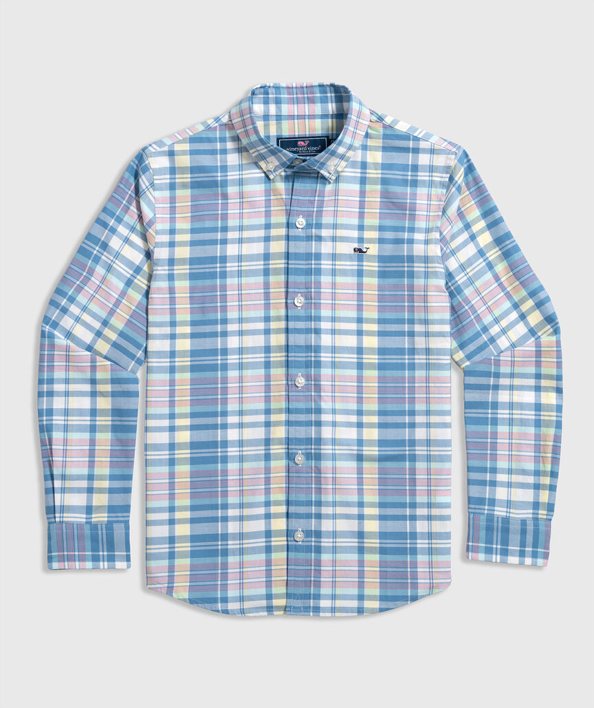 OUTLET Boys' Poplin Plaid Shirt