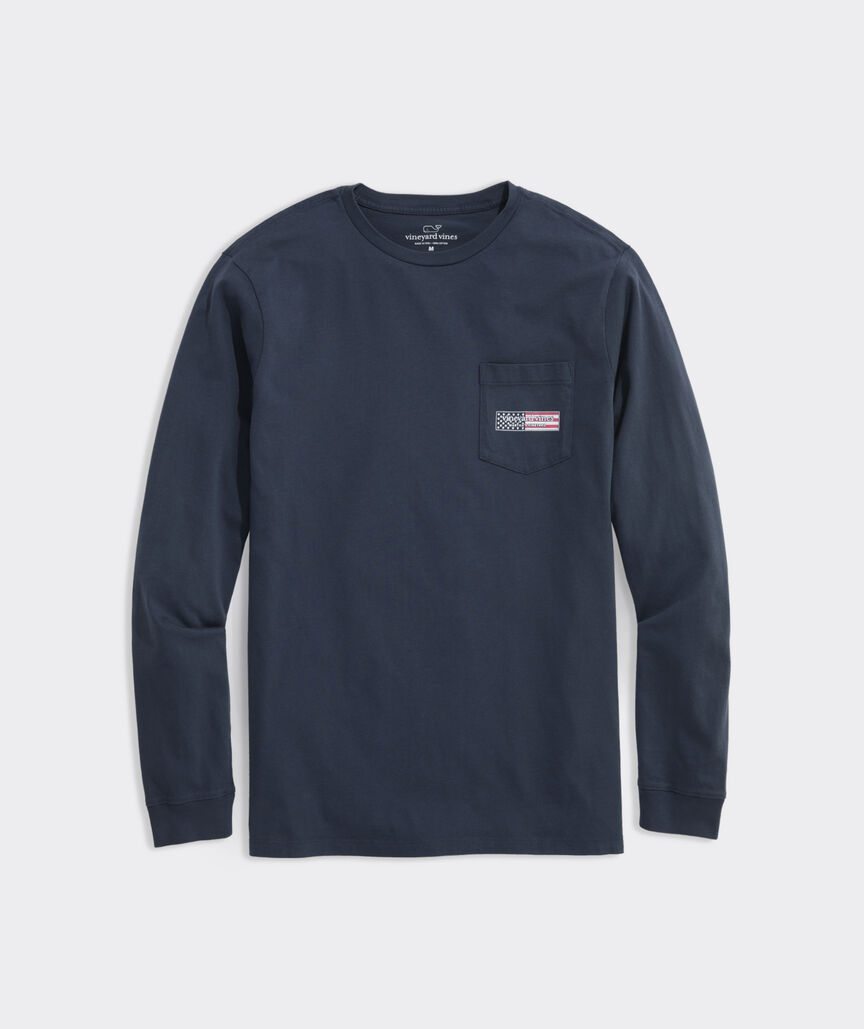 OUTLET USA Logo Box Long-Sleeve Pocket Tee