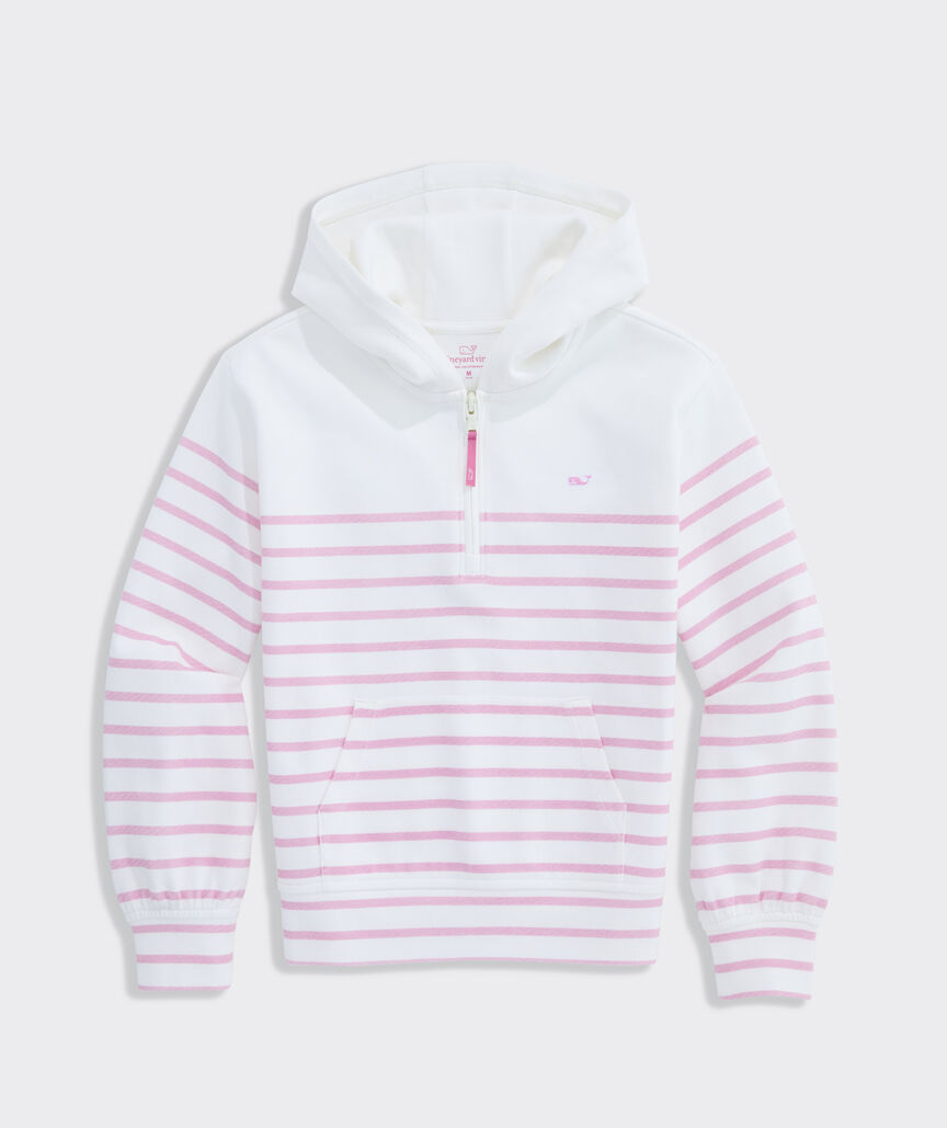 Girls' Striped Saltwater Quarter-Zip Hoodie