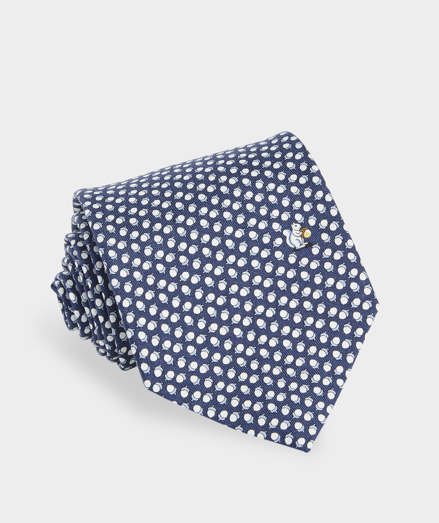Squirrel & Acorns Silk Tie
