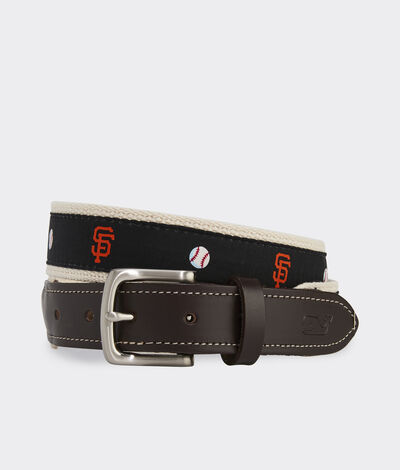 Vineyard Vines San Francisco Giants Canvas Club Belt (Black) (Size: 38)