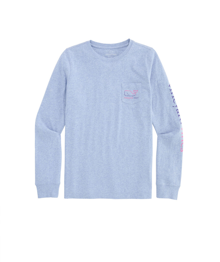 OUTLET Women's Vintage Burgee Whale Long-Sleeve Pocket Tee